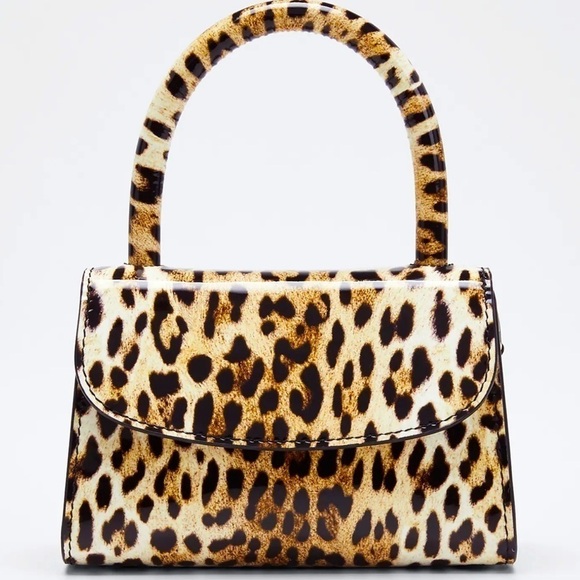 BY FAR Mini Leopard-Print Leather Top-Handle Bag - Picture 1 of 14